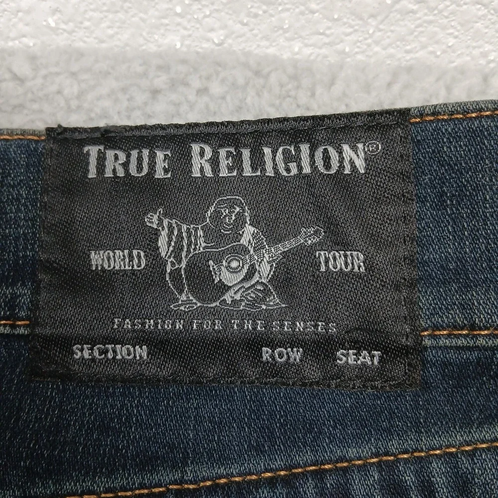 True Religion Section Straight Seat Flap Pocket Jeans‎ Men's 40 Dark Wash EUC